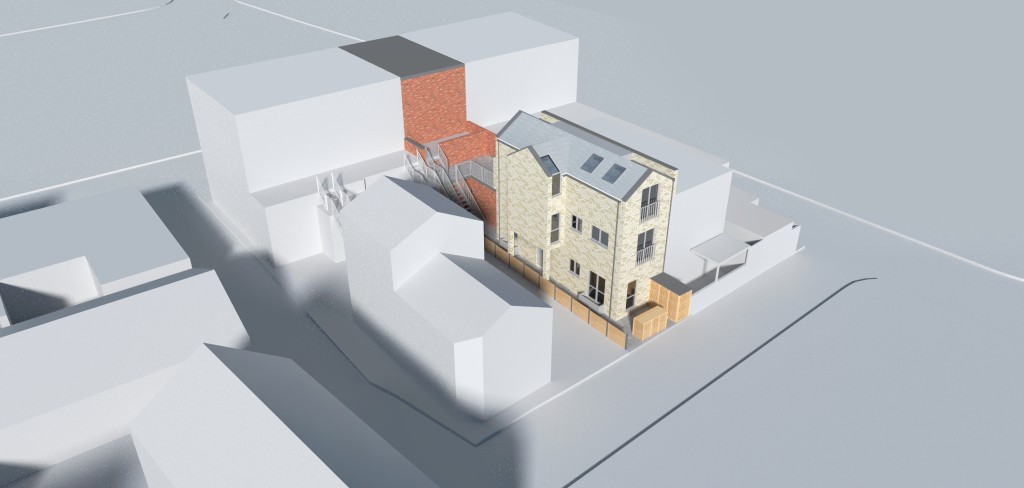Lot: 30 - LAND AND BUILDING WITH IMPLEMENTED PLANNING PERMISSION FOR THREE FLATS - CGI of the proposed development